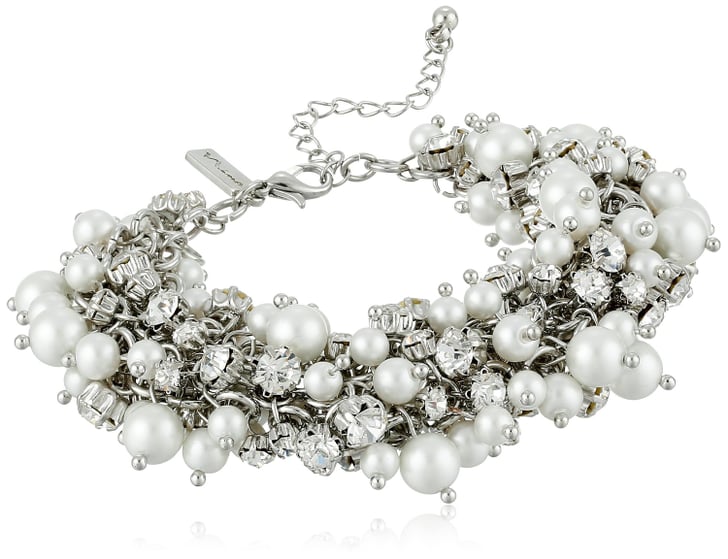 Nina Peony Ivory Glass Pearl and Crystal Bracelet ($95) | How to Style ...