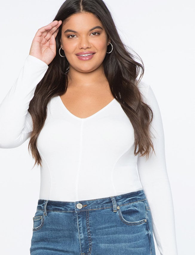 ELOQUII V neck Bodysuit