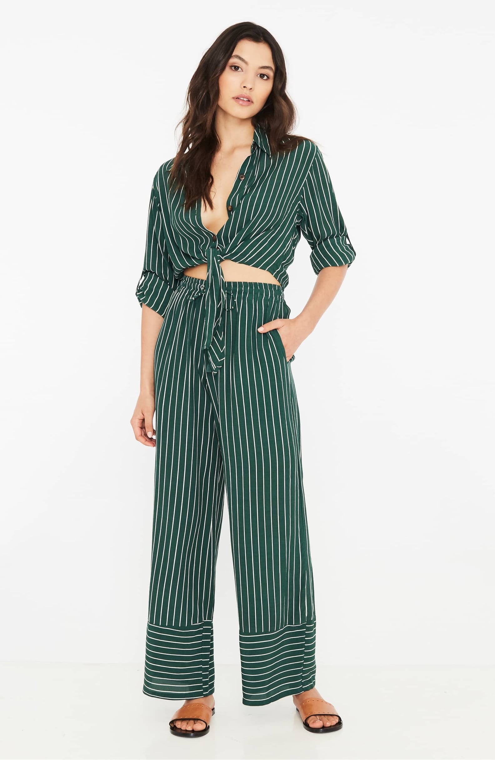 Hailey Baldwin Green Pajama Set With Justin Bieber 2018 | PS Fashion