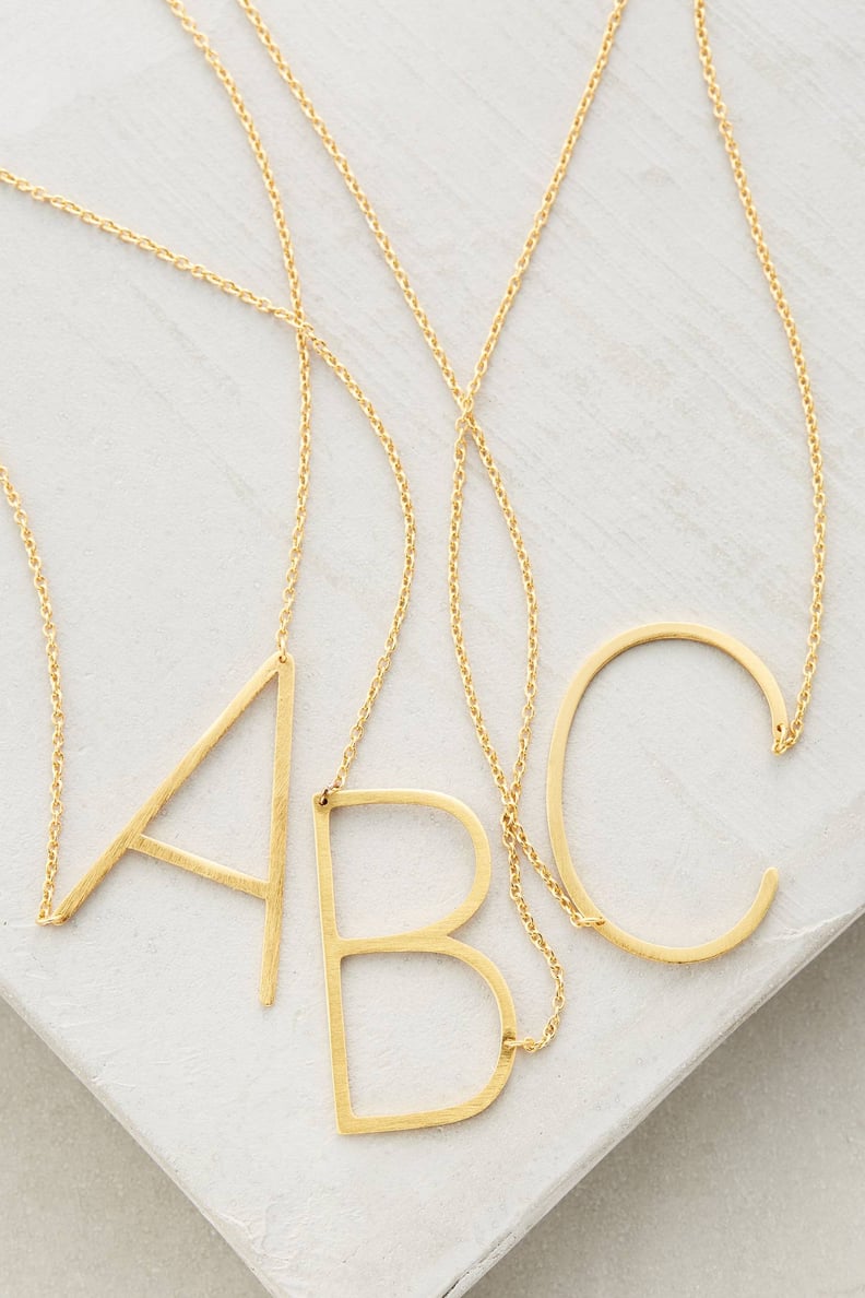 Anthropologie Monogram Pendant Necklace