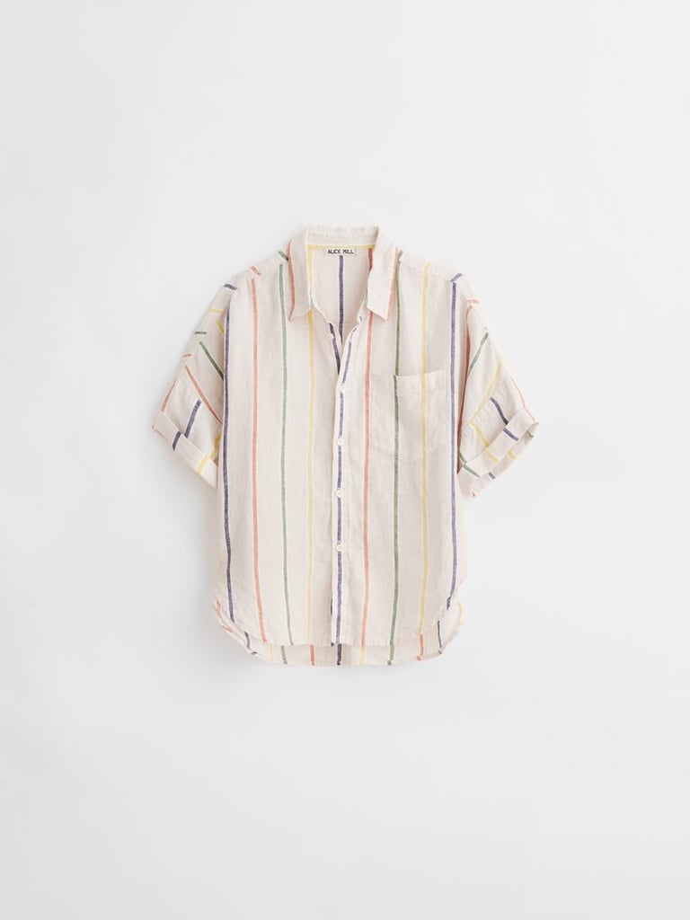 Alex Mill Charlie Shirt in Sugar Stripe Linen