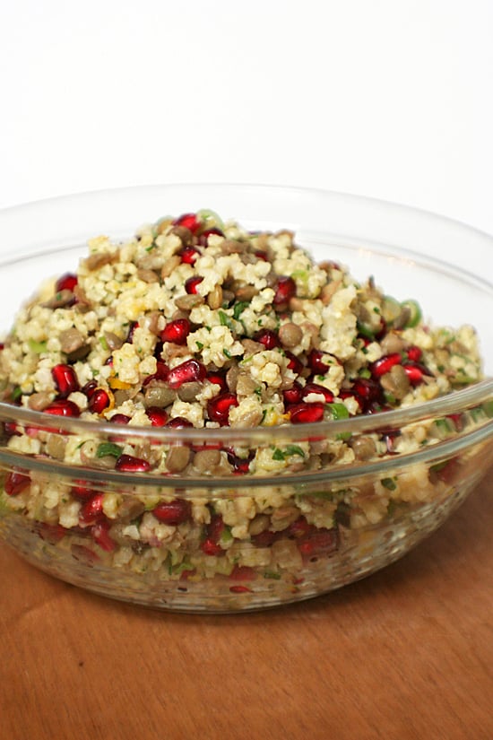 Vegan and Gluten-Free: Millet, Lentil, and Pomegranate Salad