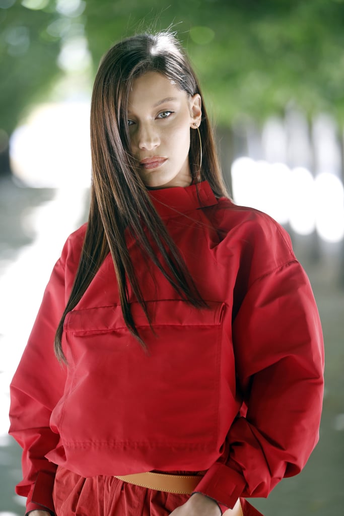 Bella Hadid Red Shorts Louis Vuitton Show in Paris