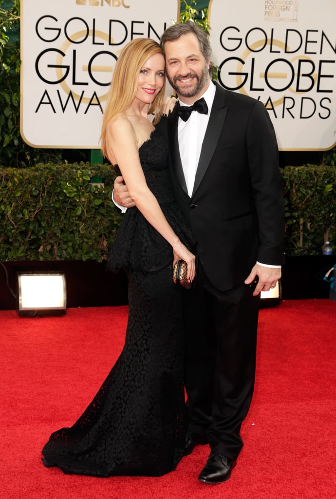 Leslie Mann and Judd Apatow linked up for the Golden Globe Awards red carpet.