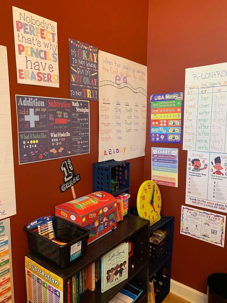 First Grader's Affordable At-Home Classroom Learning Setup