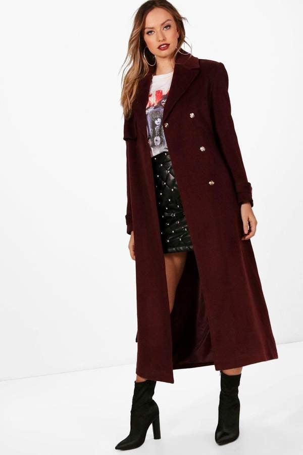 Boohoo Jasmine Maxi Belted Wool Look Coat ($58, originally $96)