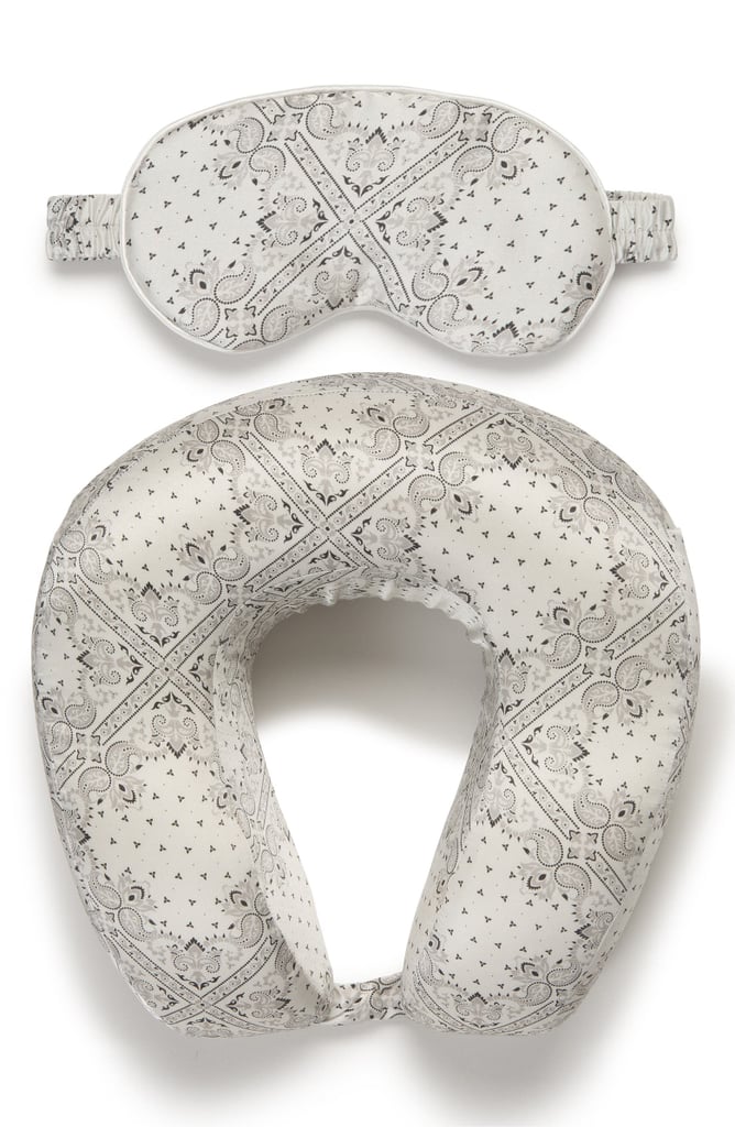CALPAK Silk Travel Neck Pillow & Eye Mask Set