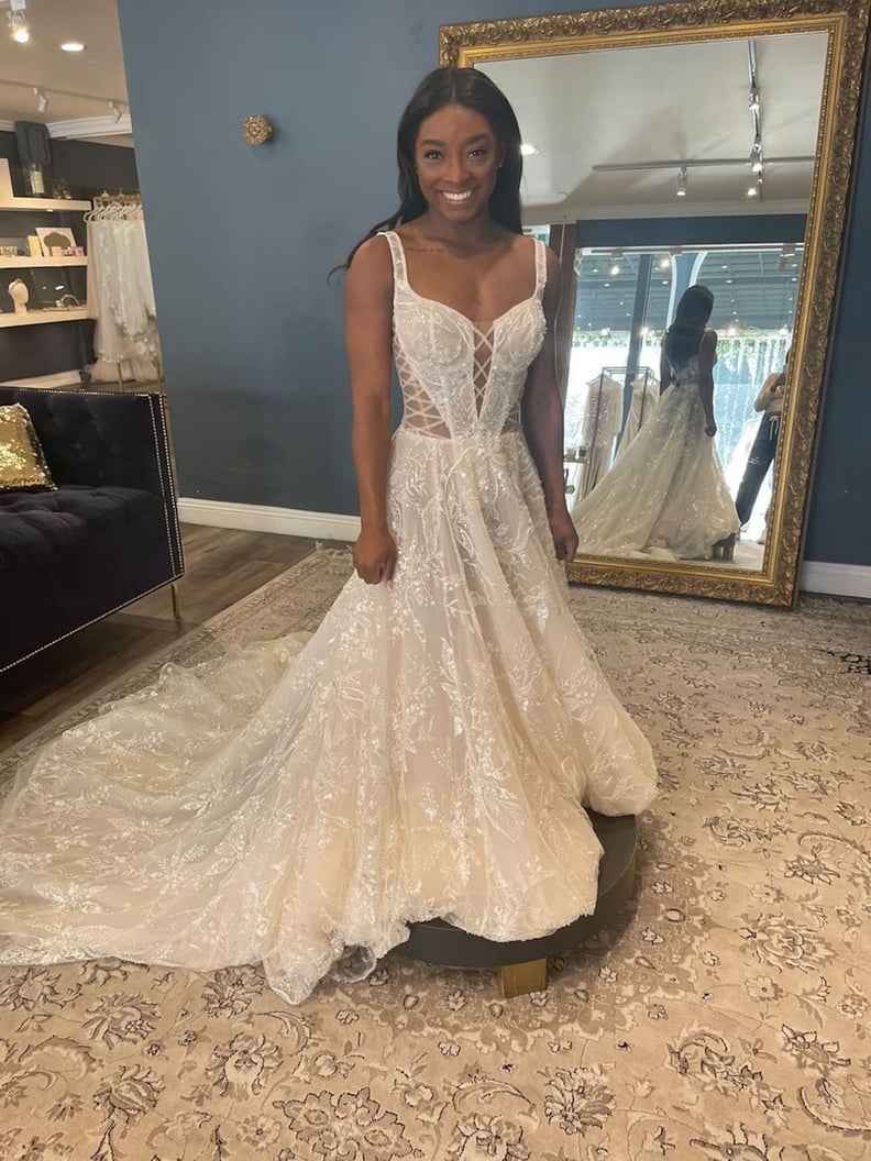 Simone Biles at Her Wedding Dress Fitting With Galia Lahav