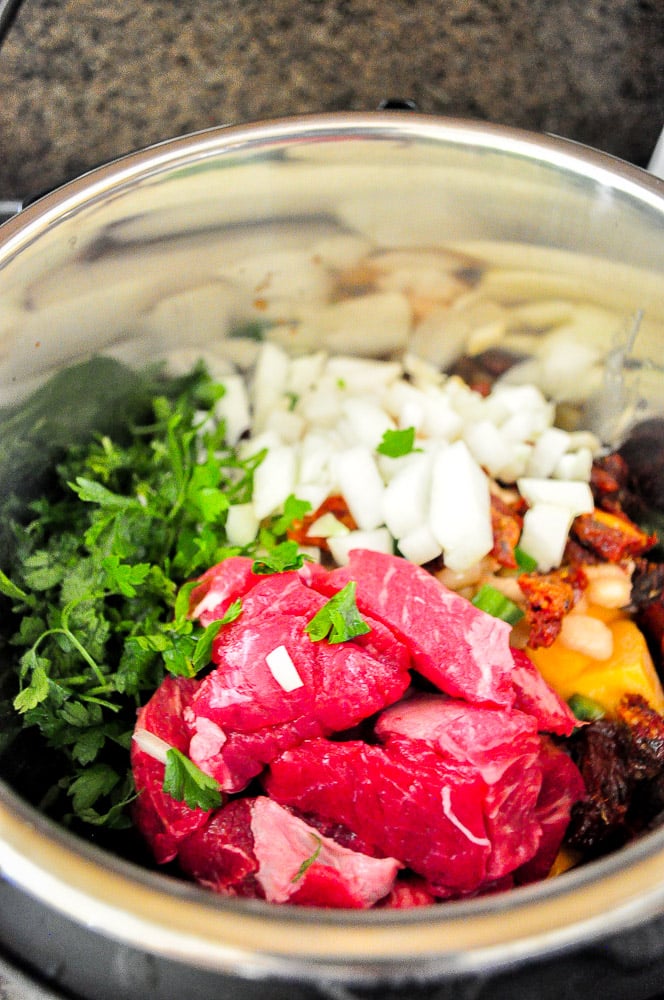 Add all your ingredients into the Instant Pot.