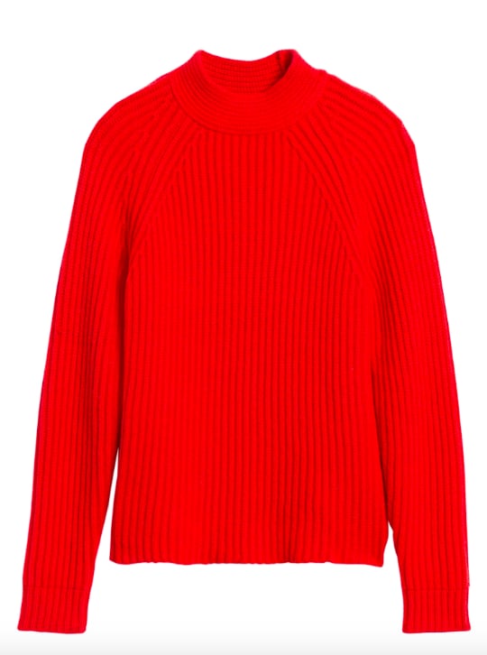 high crew neck sweater