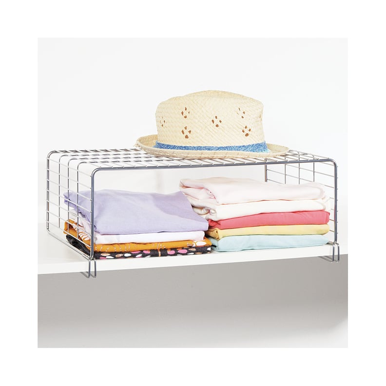 Multiuse Shelving: mDesign Metal Wire Closet 2-Tier Shelf Divider and Separator