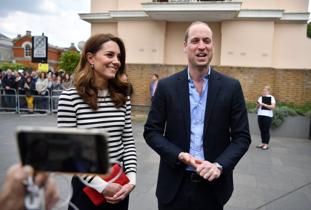 You can always count on Prince William for a good dad joke. On Tuesday, the royal and his wife, Kate Middleton, attended the launch of The King's Cup Regatta in London and took a moment to talk with the press about the arrival of Prince Harry and Meghan Markle's first child. While they said they are "absolutely thrilled" about the birth of baby Sussex, Will couldn't help but poke a little fun at his younger brother. 
"I'm very pleased to welcome my brother to the sleep deprivation society that is parenting!" he teased. All jokes aside, Kate also gave her best wishes to the first-time parents. "It's really exciting for both of them," she said. "These next few weeks, it's always very daunting first time around, so wish them all the best." 
She also added that she's excited to have another Spring birthday in the royal family — her son Prince Louis's birthday is April 23, while her daughter, Princess Charlotte, just turned 4 on May 2. "It's such a special time — with Louis and Charlotte just having had their birthdays. It's such a great time of the year to have a baby. Spring's in the air, so it's really great," she said. "As William said, look forward to meeting him and finding out what his name's going to be." See more photos from their latest appearance ahead!

    Related:

            
            
                                    
                            

            Everything You Need to Know About Baby Sussex, in 1 Handy Place