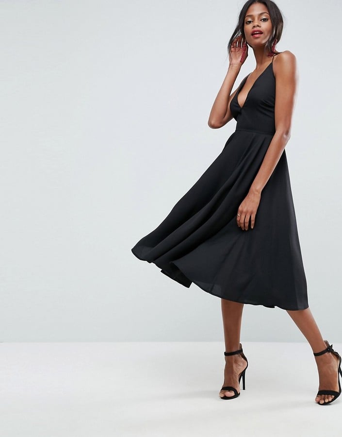 ASOS Strappy Back Plunge Midi Dress