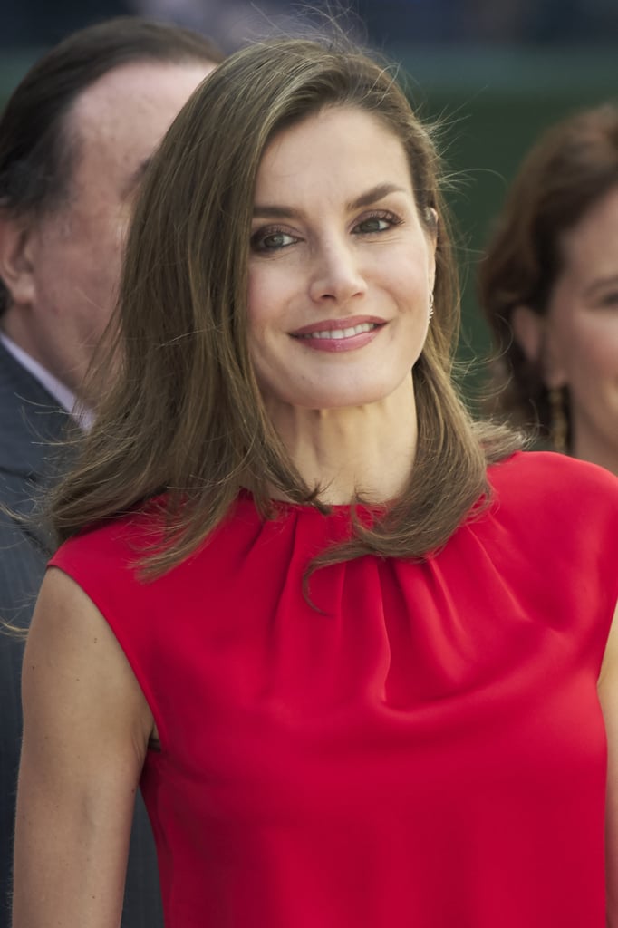 Queen Letizia Red Laser-Cut Heels June 2017
