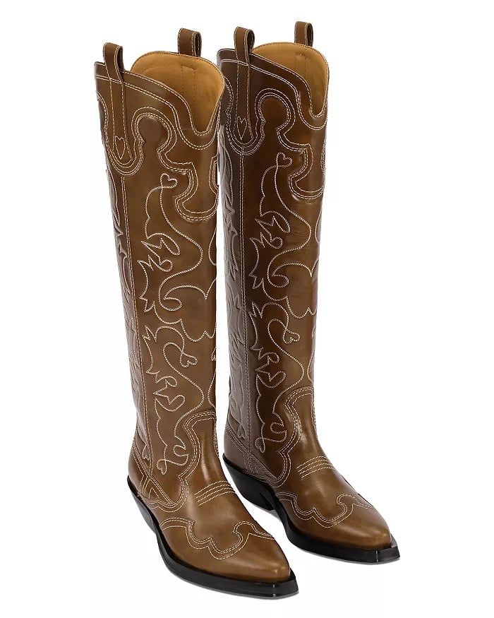 Ganni Women's Knee High Western Boots