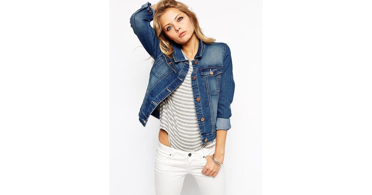 noisy may white denim jacket