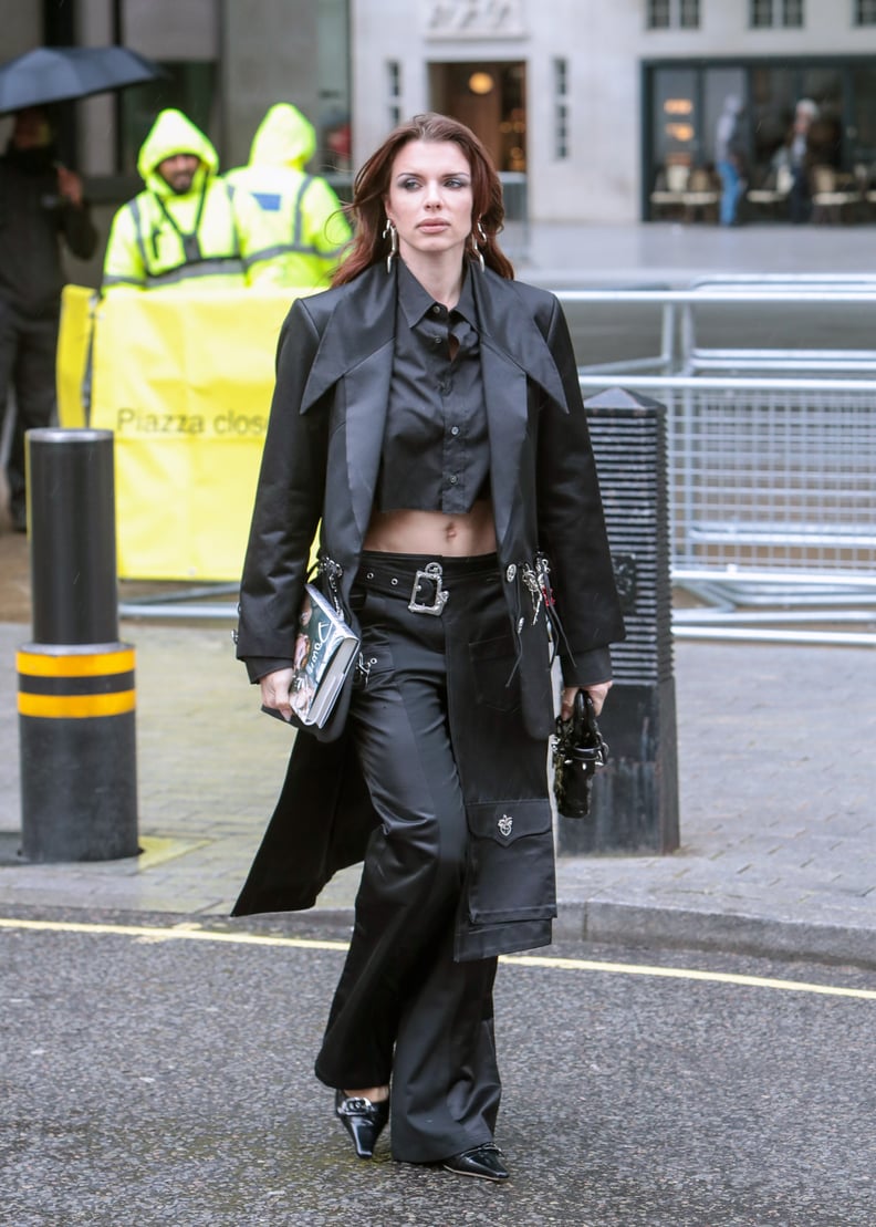 Julia Fox Wearing Black Separates in London