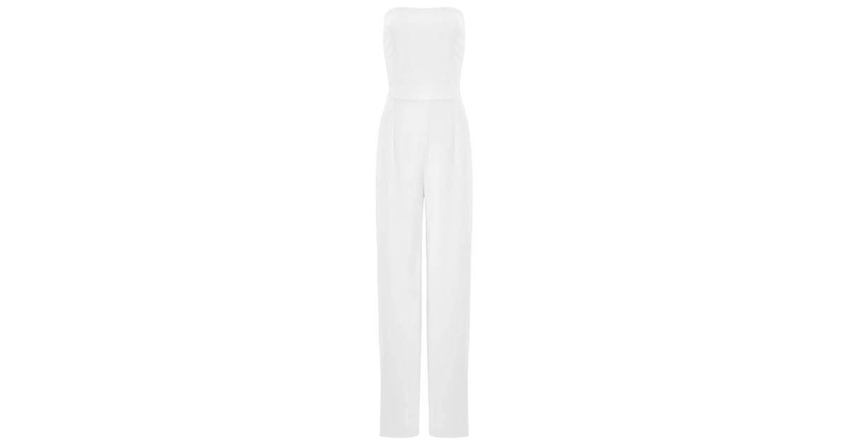 Galvan Cream Crepe Strapless Jumpsuit ($1,625) | White Jumpsuits ...