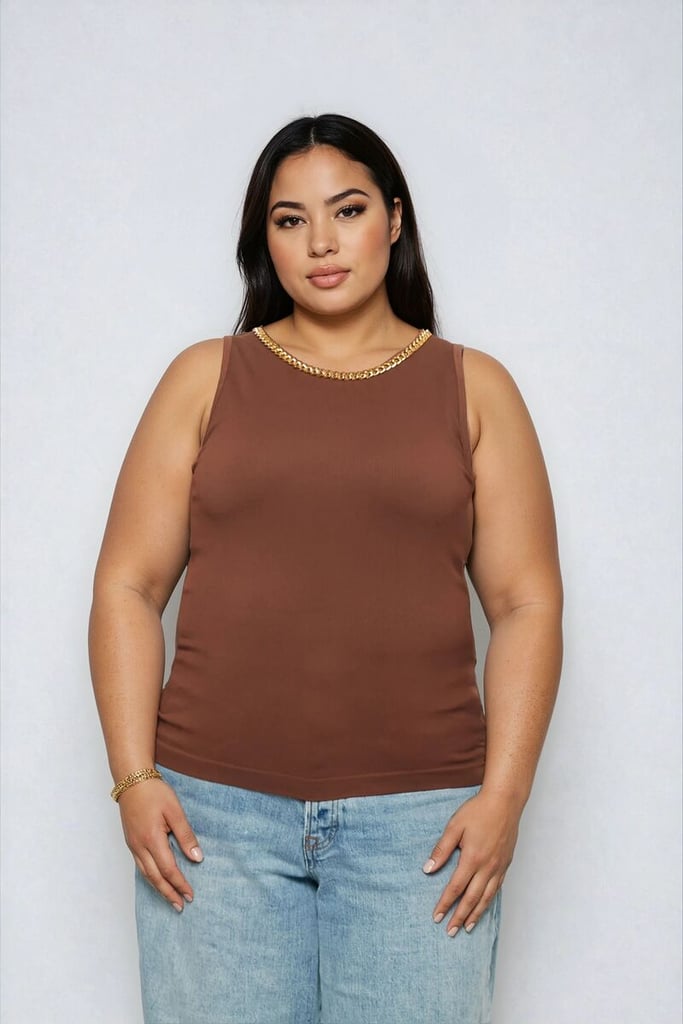 Forever 21 Plus Size Seamless Chain-Trim Tank
