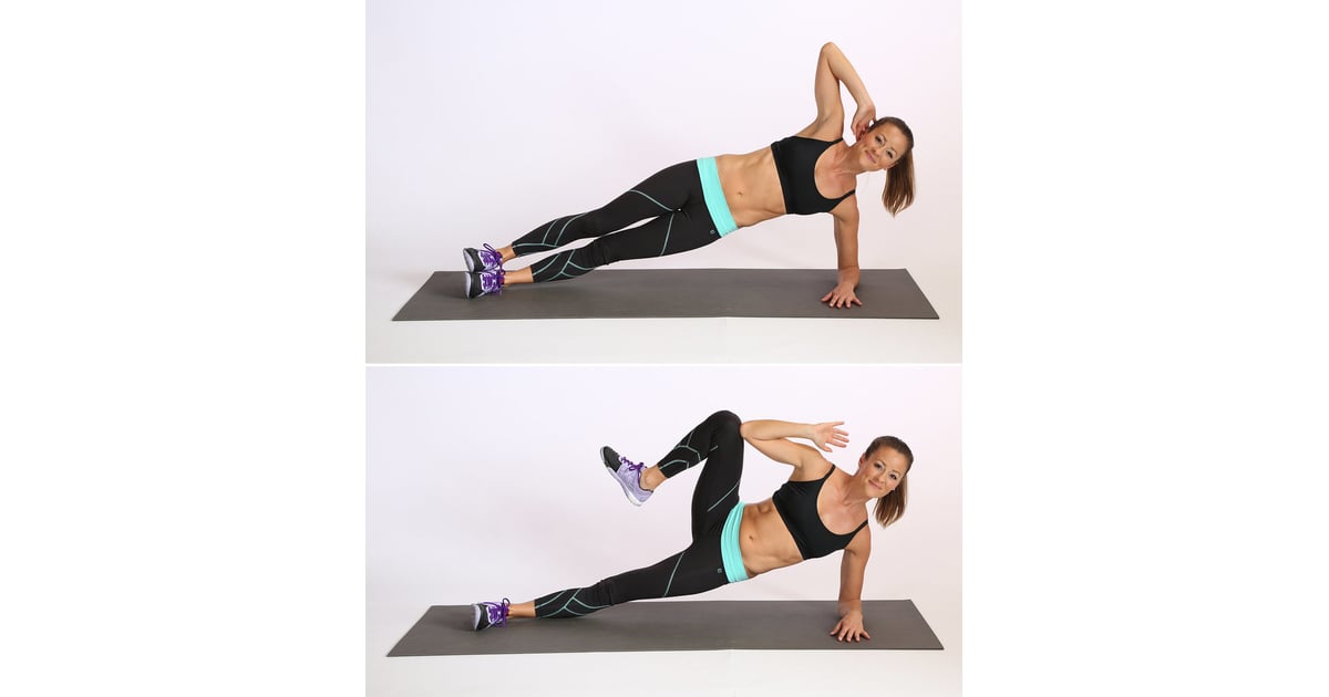 Side Plank Crunch 3Minute Plank Workout POPSUGAR Fitness Photo 4