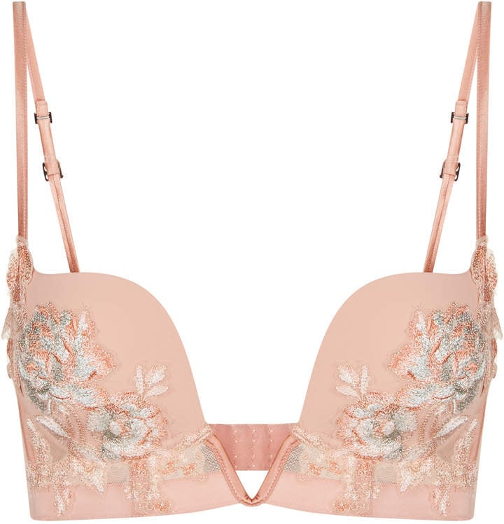 Peony Nude Embroidered Non-Wired V-Bra