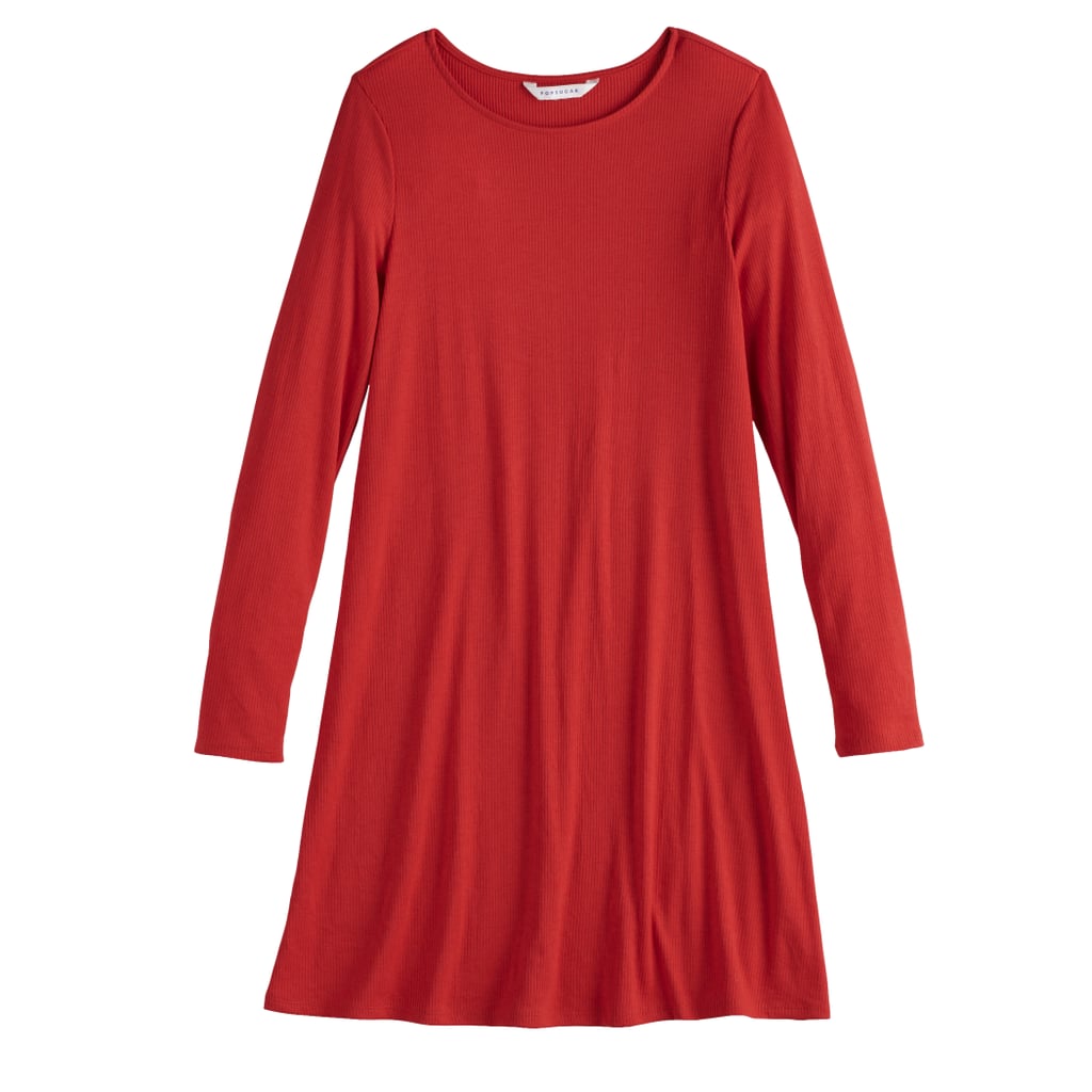 Knit A Line Dress in True Red