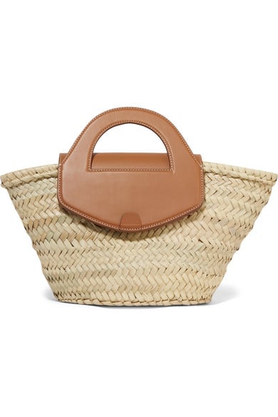 Alqueria Leather-Trimmed Straw Tote By Hereu