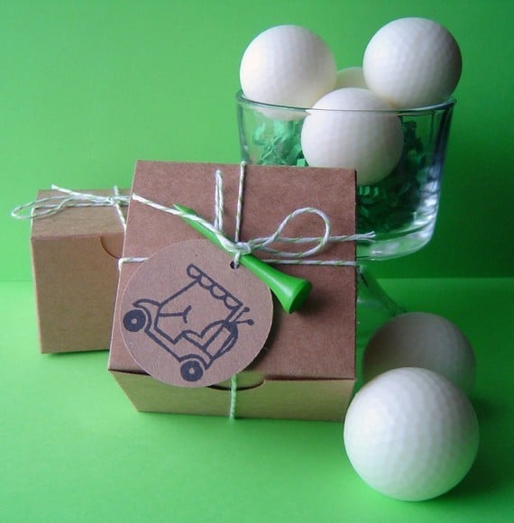 two pieces of golf ball soap