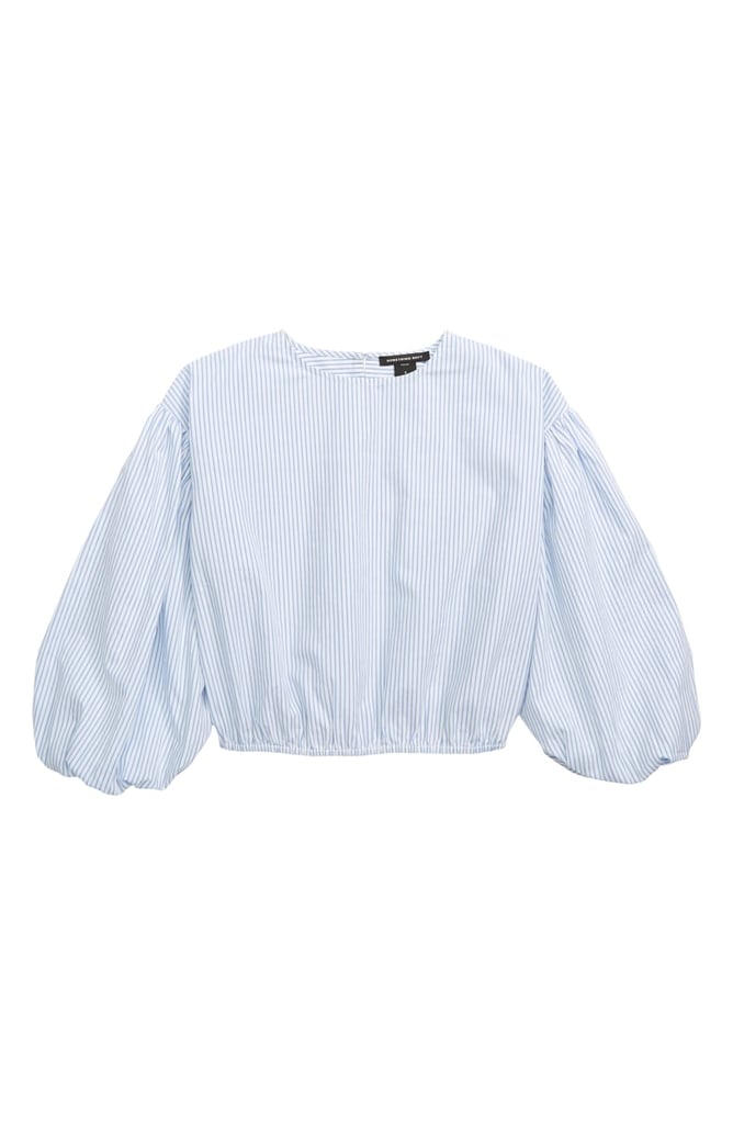 Something Navy Bubble Sleeve Top - Girls