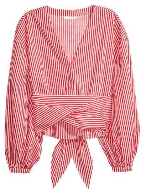 H&M Tie Cotton Blouse