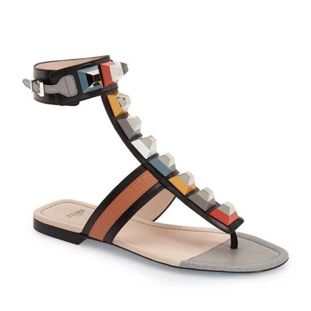 Fendi 'Rainbow' Studded Colorblock Gladiator Sandal ($800)