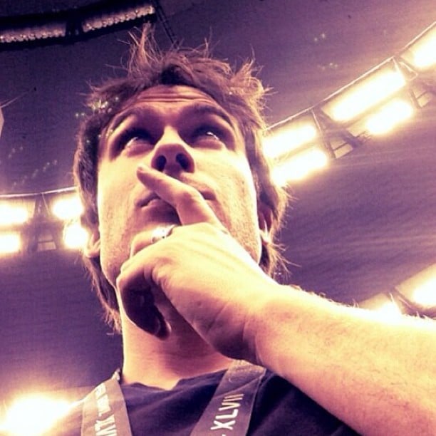 Ian Somerhalder struck a serious pose while watching the Super Bowl in New Orleans in January 2013.
Source: Instagram user iansomerhalder
