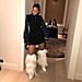 Rihanna Wearing Saint Laurent Yeti Boots
