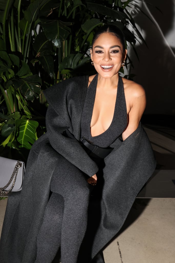 Vanessa Hudgens Wears Michael Kors Gray Cashmere Catsuit