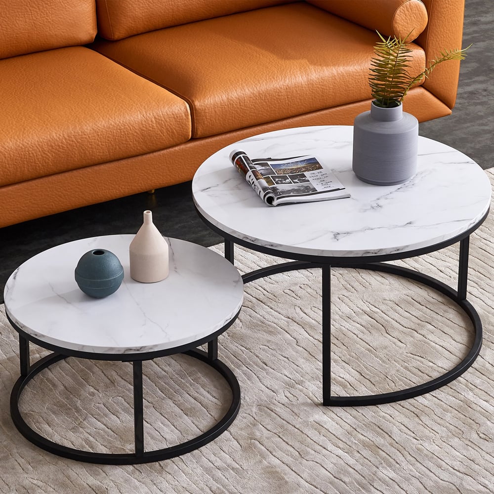 Nordic Modern Nesting Round Coffee Table