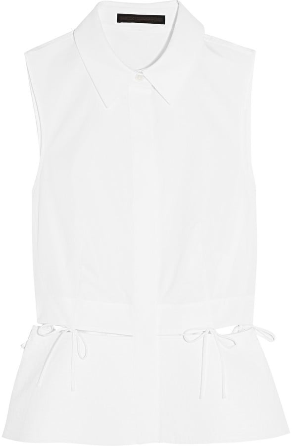 Alexander Wang Cutout Piqué-Trimmed Cotton-Poplin Shirt ($525)