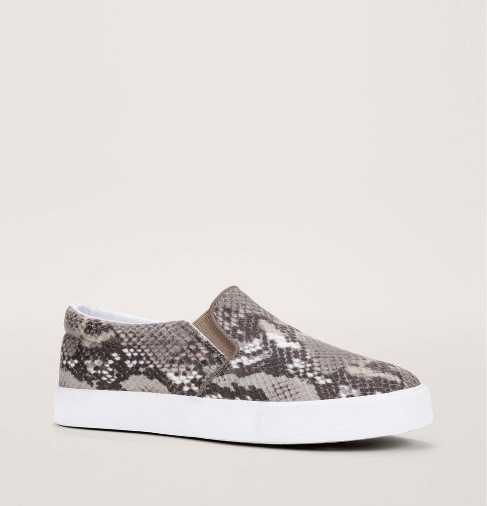 Snake Print Slip-On Sneakers