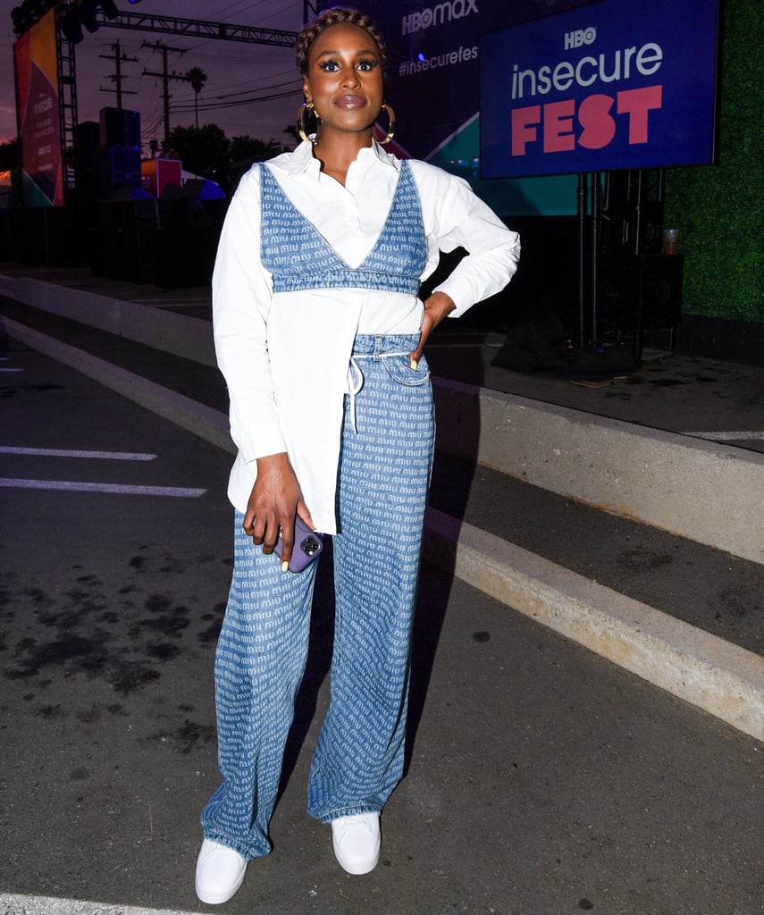 Issa Rae Wears a Denim Miu Miu Bralette at Insecure Fest