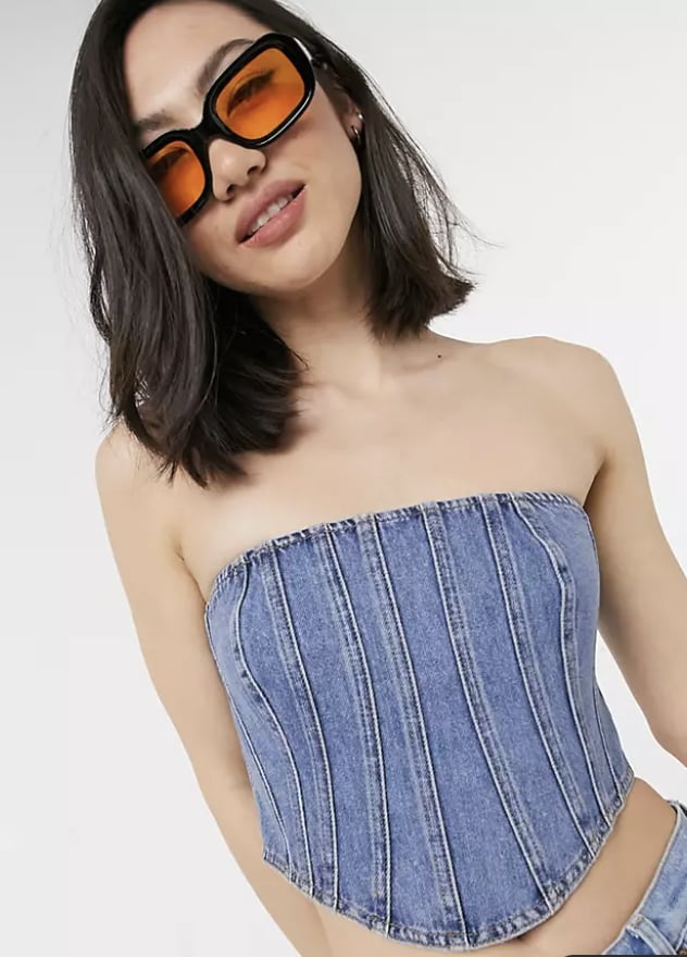 River Island Denim Layering Corset Top