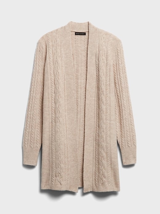 Banana Republic Cable-Knit Long Cardigan Sweater | Katie Holmes Outfits ...