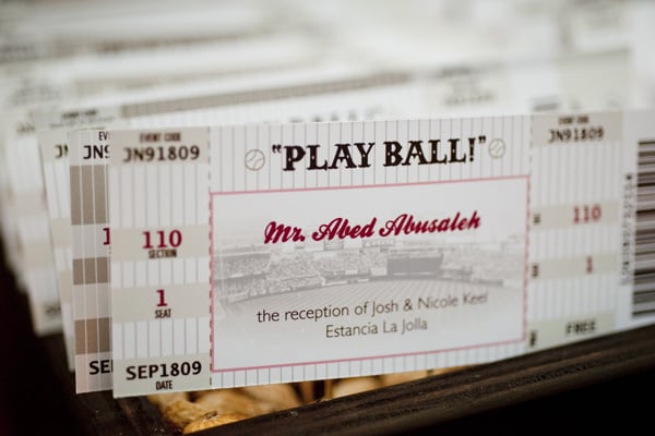 Baseball Ticket Place Cards