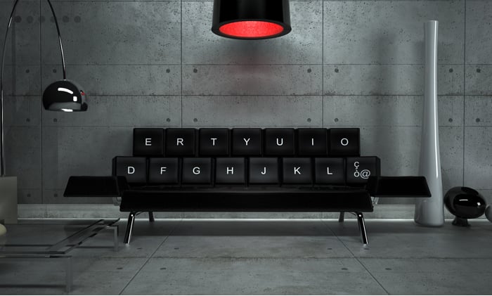 Behold: the QWERTY sofa from Zo_loft Architecture that's not so much a QWERTY sofa as it is an ERTY one, thanks to a few key letters missing. Do you like it or no?