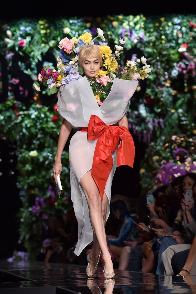 She Transformed Into a Flower Bouquet at Moschino