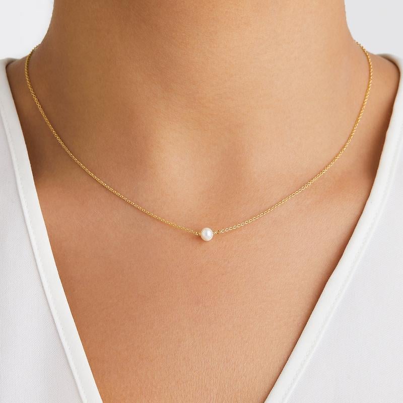 Rose, Silver Or Gold Large Single Pearl Choker Necklace By LILY & ROO |  notonthehighstreet.com