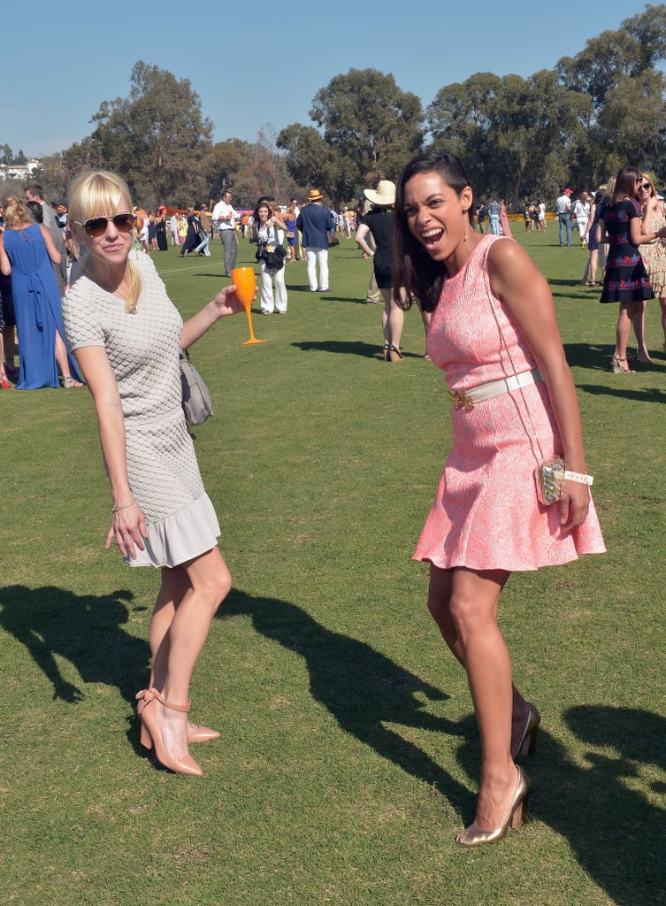 On Saturday, Anna Faris and Rosario Dawson got silly on the field at the Veuve Clicquot Polo Classic in LA.