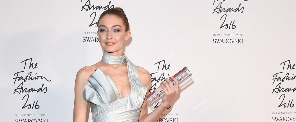 Gigi Hadid in Atelier Versace at British Fashion Awards 2016