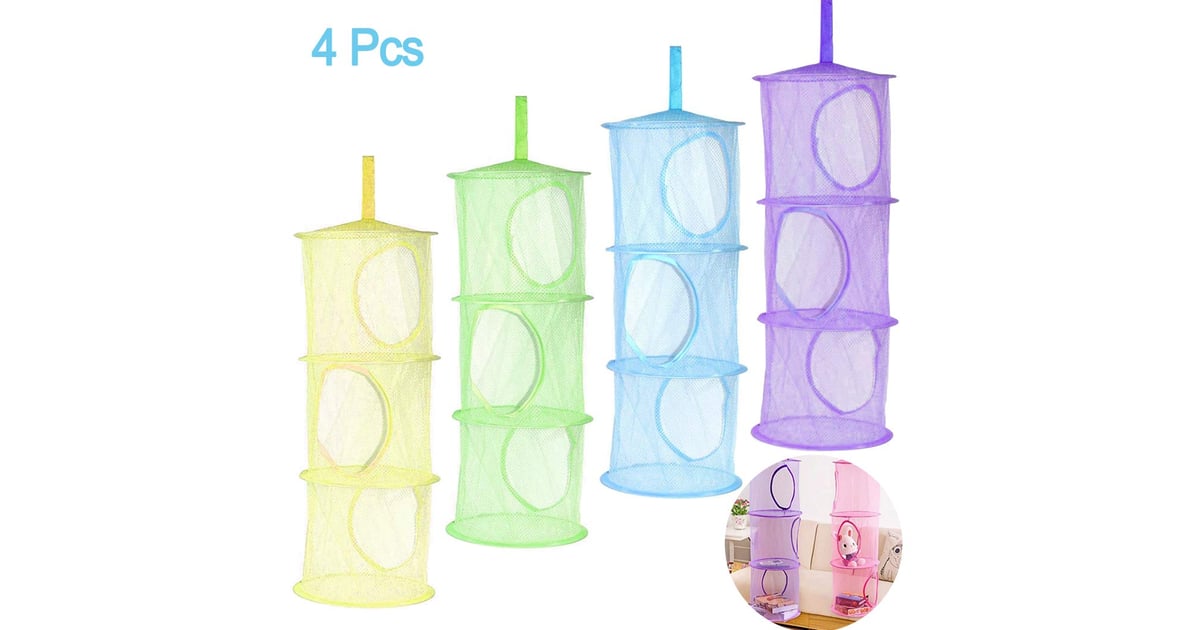 FourPiece Hanging Mesh Space Bags Best Storage Ideas For Stuffed Animals POPSUGAR UK