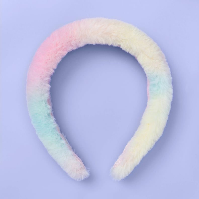Fuzzy Faux Fur Rainbow Headband