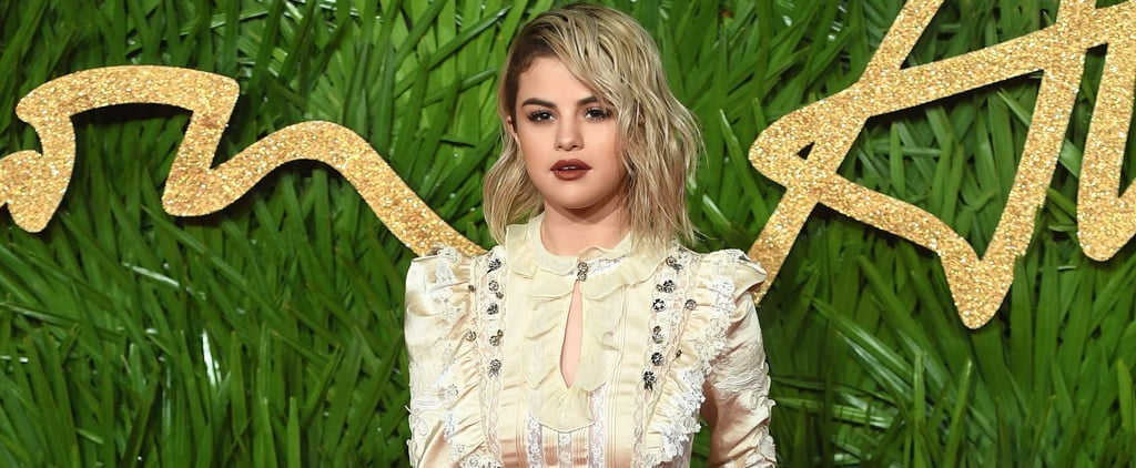 Selena Gomez Coach Dress at Fashion Awards 2017