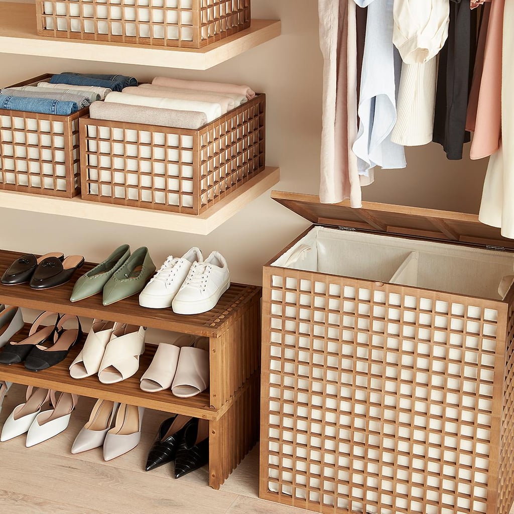 Best Stylish Basket: The Container Store Marie Kondo Shoji 2-Section Bamboo Hamper